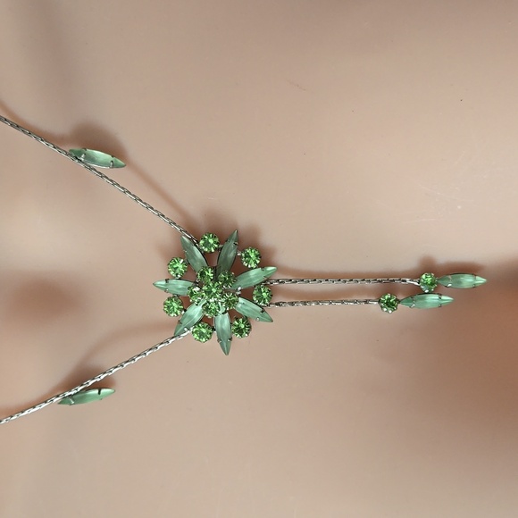 #6 Green crystal necklace - Picture 1 of 8